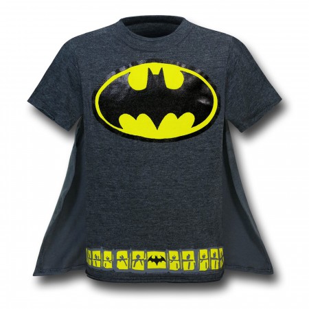 Batman Kids Costume T-Shirt w/Grey Cape