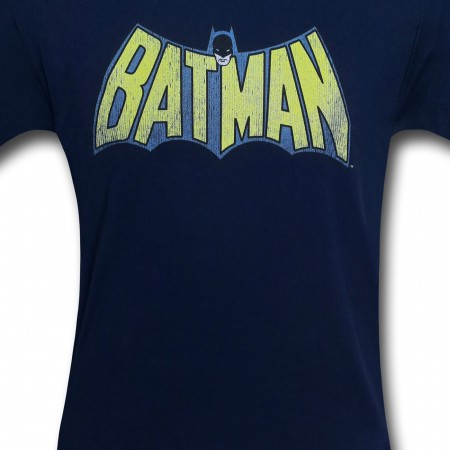 Batman Distressed Logo Navy T-Shirt