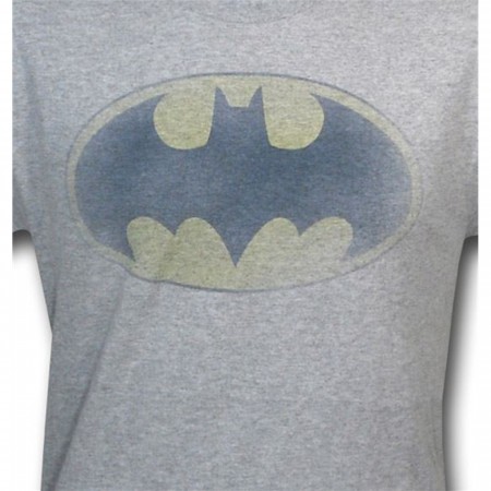 Batman Heather Grey Distressed Symbol T-Shirt