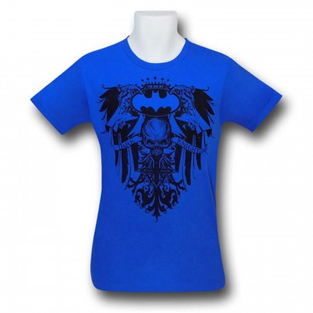 Batman Dark Knight Crest Blue Wash T-Shirt