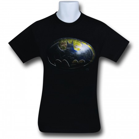 Batman Damaged Symbol T-Shirt