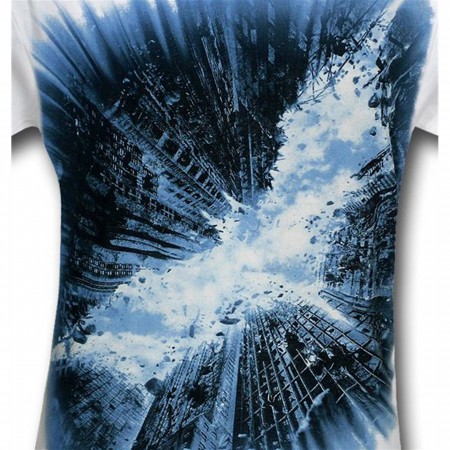 Batman Dark Knight Rises Ruined City White T-Shirt