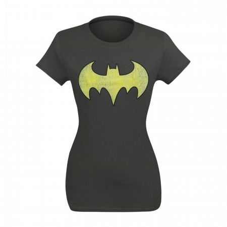 Batgirl Distressed Symbol Grey Women's T-Shirt
