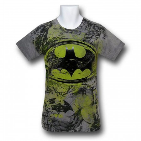 Batman Symbol Granite Wash 30 Single T-Shirt