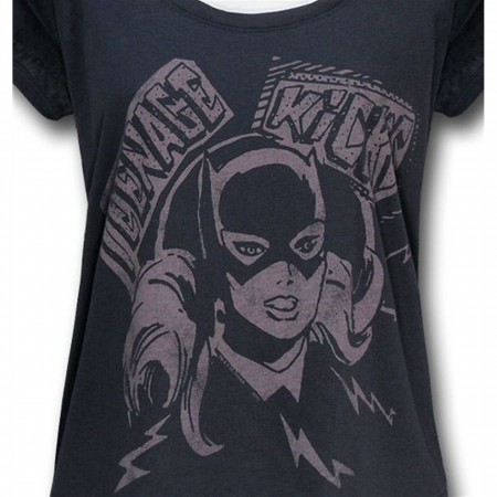 Batgirl Teen Kicks Slouch Jr Women Junk Food T-Shirt