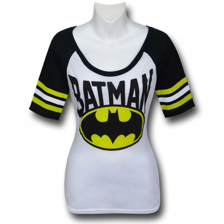 Batman Women's Scoop-Neck Hockey T-Shirt