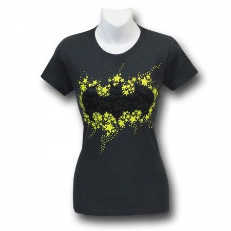 Batman Bats & Stars Symbol Jr Womens T-Shirt