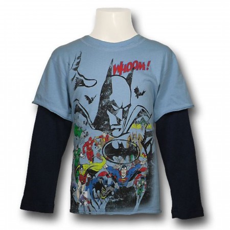 Batman JLA Oversight 30s Juvy Long Sleeve T-Shirt