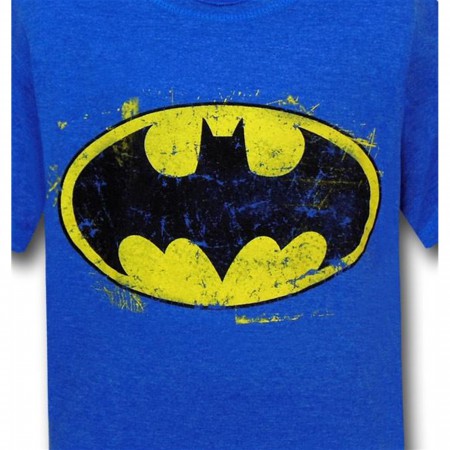 Batman Distressed Symbol Blue Kids T-Shirt