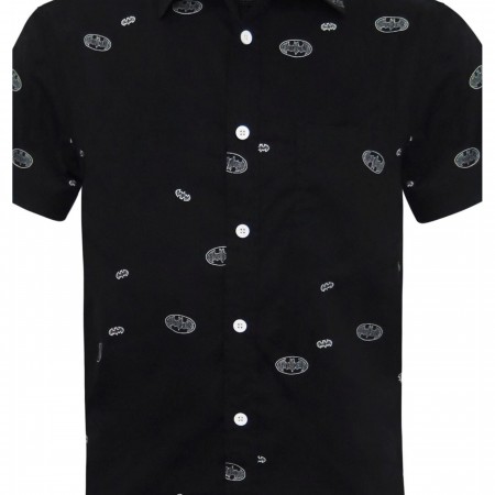 Batman Logo Men's Woven Button Down Shirt