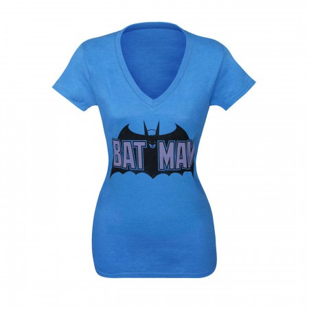 Batman Old School Logo Women's V-Neck T-Shirt