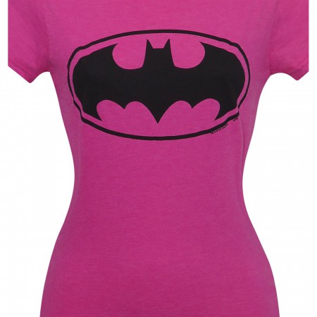 Batman Symbol Women's Pink T-Shirt