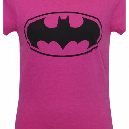 Batman Symbol Women's Pink T-Shirt