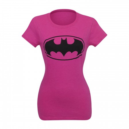 Batman Symbol Women's Pink T-Shirt