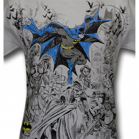 Batman Rogues Vignette Outline T-Shirt