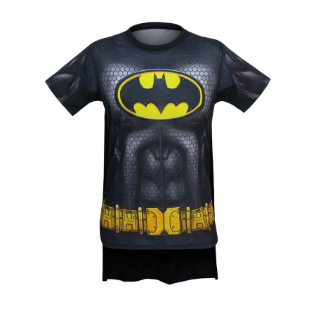 Batman Suit-Up Sublimated Caped Costume Kids T-Shirt