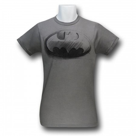 Batman Sketch Symbol Grey T-Shirt