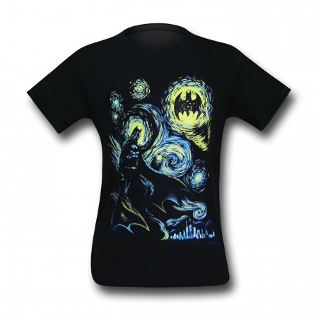 Batman Starry Night Abstract Men's T-Shirt