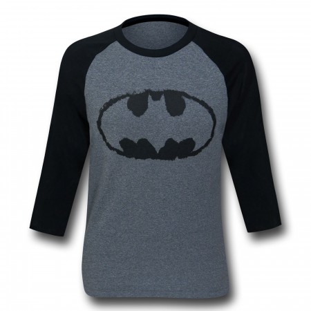 Batman Symbol Grey Baseball T-Shirt