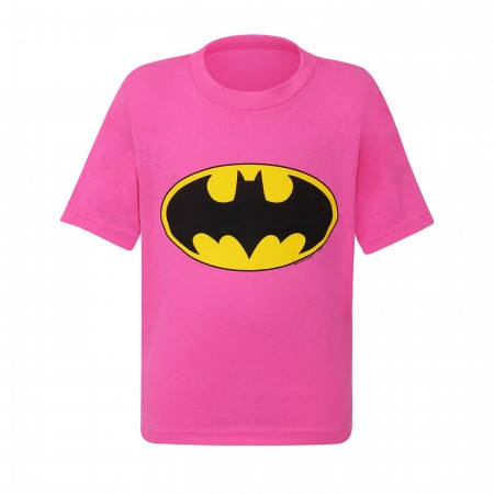 Batman Kids Pink Symbol T-Shirt