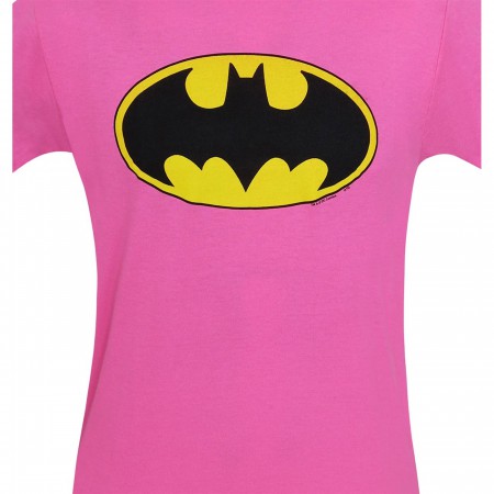 Batman Kids Pink Symbol T-Shirt