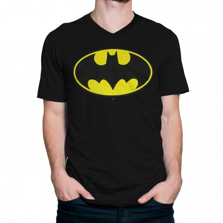 Batman Traditional Symbol Men's V-Neck T-Shirt