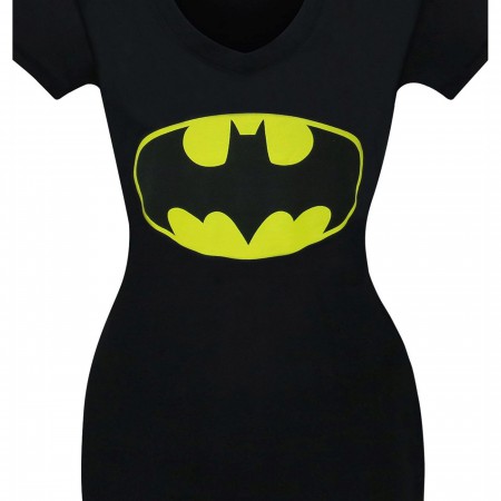 Batman Symbol Fitted V-Neck Women's T-Shirt