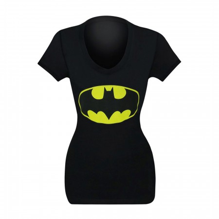 Batman Symbol Fitted V-Neck Women's T-Shirt