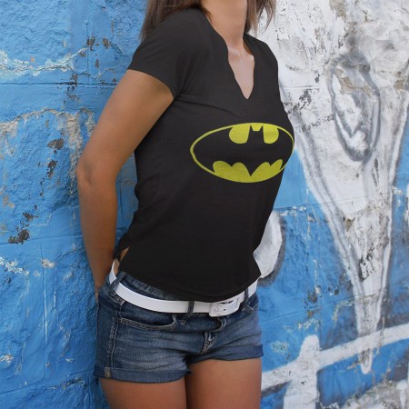 Batman Symbol Fitted V-Neck Women's T-Shirt