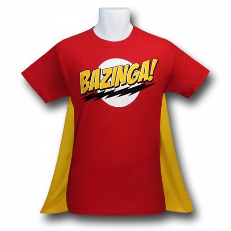 Big Bang Theory Bazinga Logo with Cape T-Shirt