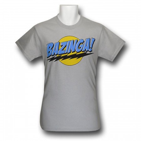 Big Bang Theory Grey Bazinga Logo T-Shirt