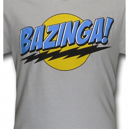 Big Bang Theory Grey Bazinga Logo T-Shirt