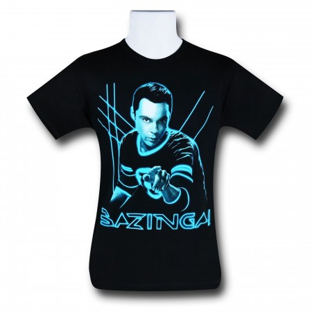 Big Bang Theory Blue Neon Sheldon T-Shirt