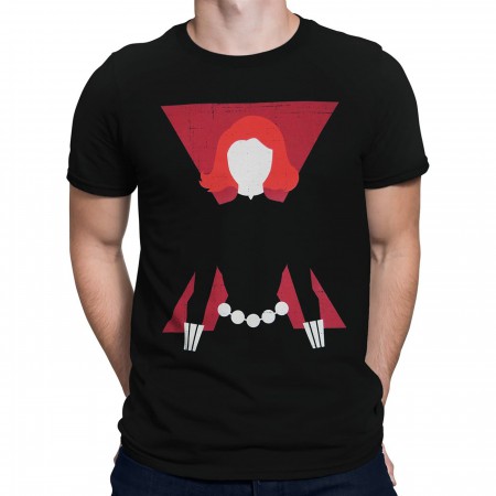 Black Widow and Symbol Minimalist Men's T-Shirt