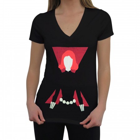 Black Widow Minimalist Women's V-Neck T-Shirt