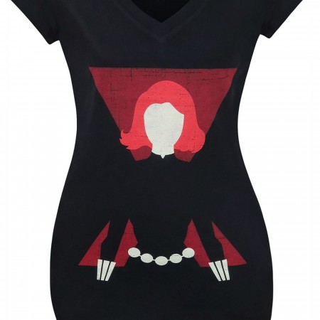 Black Widow Minimalist Women's V-Neck T-Shirt