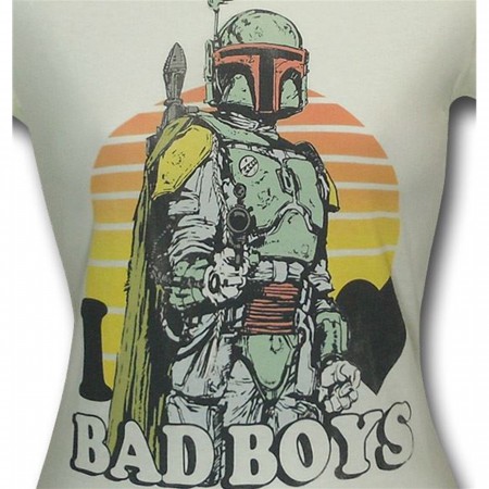 Boba Fett I Love Bad Boys Jr Womens T-Shirt