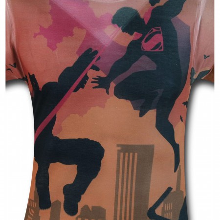 Batman Vs Superman Shadow Fight Sublimated T-Shirt