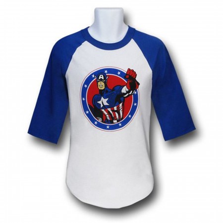 Captain America Circle 3/4 Sleeve Baseball T-Shirt