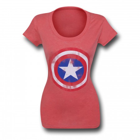 Captain America Shield Women's Burnout T-Shirt