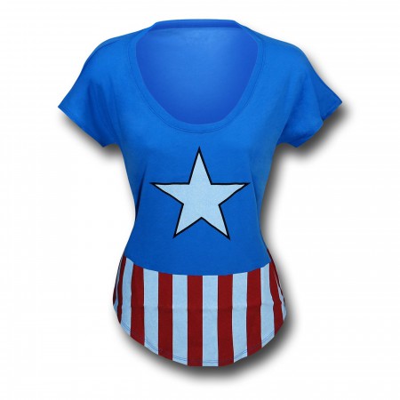 Captain America Women's Costume Fashion T-Shirt