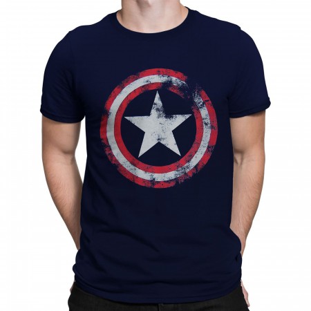 Captain America Active Wear Tee Shirt Marvel Comics Legendary Blue Men Size 2X