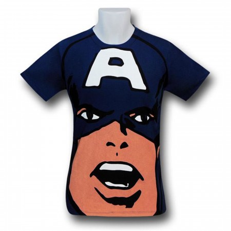 Captain America Giant Face 30 Single T-Shirt