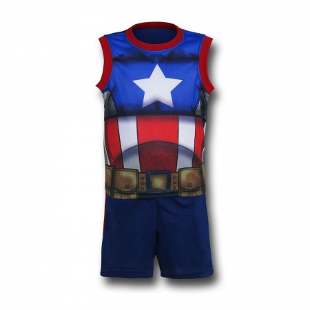 Captain America Costume Tank and Short Set
