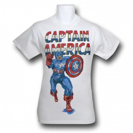 Captain America Kirby Water Color (30 Single) T-Shirt