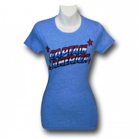Captain America Logo on Heather Women's T-Shirt