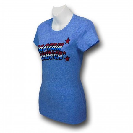 Captain America Logo on Heather Women's T-Shirt