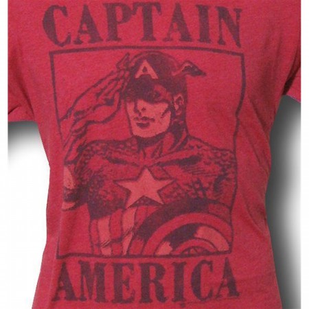 Captain America Salute Red Distressed Junk Food T-Shirt