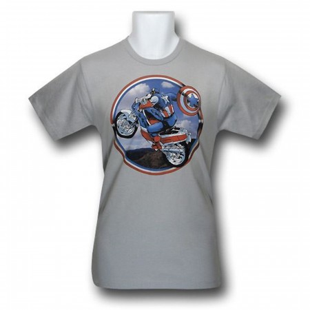 Captain America Stunt Cycle 30 Single T-Shirt