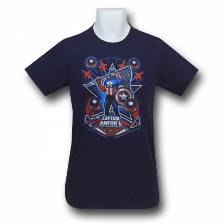 Captain America Pinball 30 Single T-Shirt